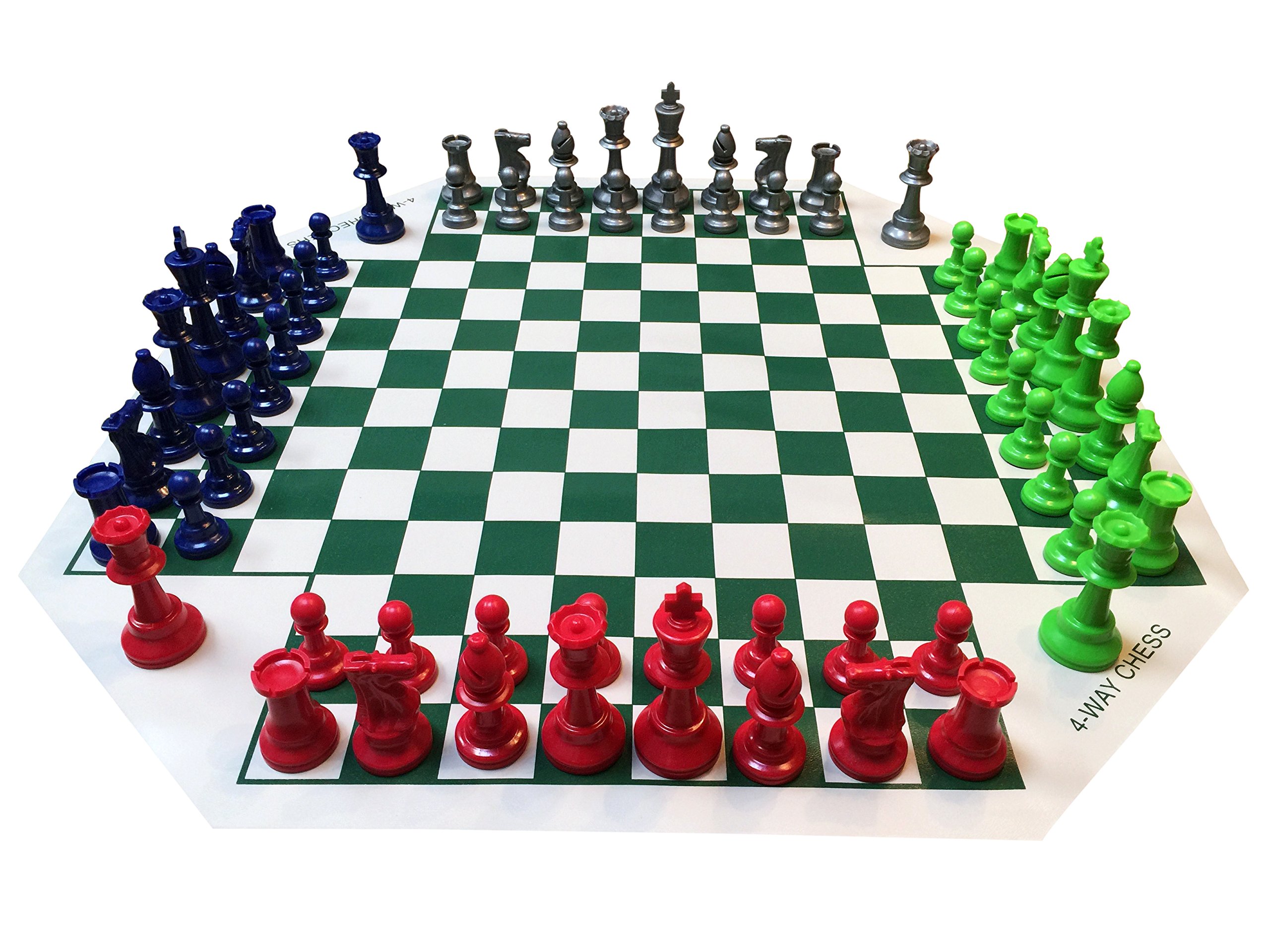WE Games Four Player Chess Set - 4 Sets of Chess Pieces -2-4 Player Wood  Expressions, Inc.